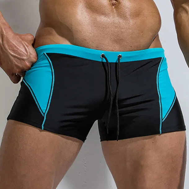 Men's Swim Trunks Swim Shorts Quick Dry Lightweight Board Shorts Bathing Suit Drawstring Swimming Surfing Beach Water Sports Patchwork Summer