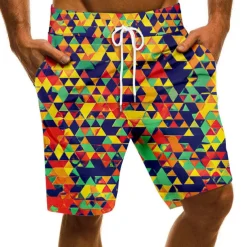 Men's Swim Trunks Swim Shorts Quick Dry Board Shorts Bathing Suit Drawstring with Pockets Swimming Surfing Beach Water Sports Printed Summer Spring