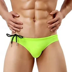 Men's Swim Trunks Swim Shorts Swimwear Bottoms Drawstring Swimming Surfing Beach Water Sports Solid Colored Summer Spring