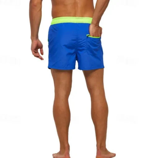 Men's Swim Trunks Swim Shorts Board Shorts Bottoms Drawstring with Pockets Swimming Surfing Beach Water Sports Patchwork Solid Colored Summer Spring