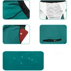 Men's Swim Trunks Swim Shorts Board Shorts Bottoms Drawstring with Pockets Swimming Surfing Beach Water Sports Patchwork Solid Colored Summer Spring
