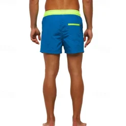 Men's Swim Trunks Swim Shorts Board Shorts Bottoms Drawstring with Pockets Swimming Surfing Beach Water Sports Patchwork Solid Colored Summer Spring