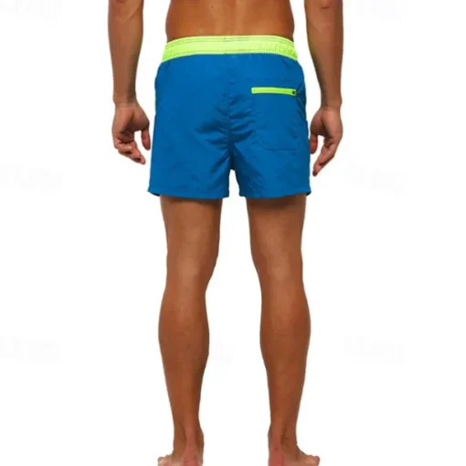 Men's Swim Trunks Swim Shorts Board Shorts Bottoms Drawstring with Pockets Swimming Surfing Beach Water Sports Patchwork Solid Colored Summer Spring