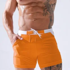 Men's Swim Trunks Swim Shorts Board Shorts Bathing Suit Drawstring Mesh Lining with Pockets Swimming Surfing Beach Water Sports Solid Colored Summer