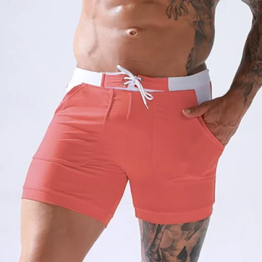 Men's Swim Trunks Swim Shorts Board Shorts Bathing Suit Drawstring Mesh Lining with Pockets Swimming Surfing Beach Water Sports Solid Colored Summer