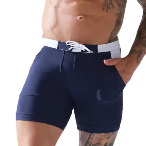 Men's Swim Trunks Swim Shorts Board Shorts Bathing Suit Drawstring Mesh Lining with Pockets Swimming Surfing Beach Water Sports Solid Colored Summer