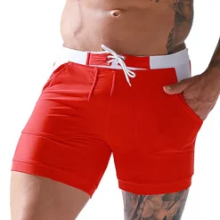 Men's Swim Trunks Swim Shorts Board Shorts Bathing Suit Drawstring Mesh Lining with Pockets Swimming Surfing Beach Water Sports Solid Colored Summer
