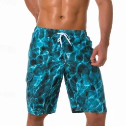 Men's Swim Trunks Swim Shorts Board Shorts Pocket Drawstring Elastic Waistband Shorts Outdoor Sports & Outdoor Beach Fall Quick Dry Lightweight Soft Swimming Surfing Beach Tailored Fit Sportswear