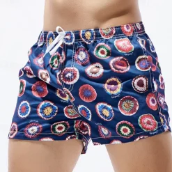 Men's Swim Trunks Swim Shorts Quick Dry Lightweight Board Shorts Bathing Suit with Pockets Drawstring Swimming Surfing Beach Water Sports Stripes Summer