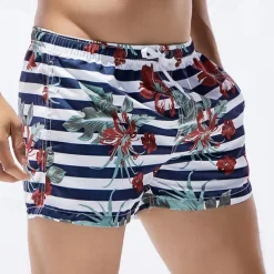 Men's Swim Trunks Swim Shorts Quick Dry Lightweight Board Shorts Bathing Suit with Pockets Drawstring Swimming Surfing Beach Water Sports Stripes Summer