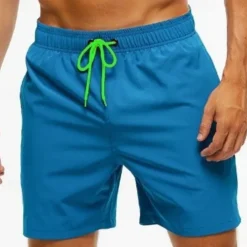 Men's Swim Trunks Swim Shorts Board Shorts Bathing Suit Drawstring with Pockets Swimming Surfing Beach Water Sports Solid Colored Summer Spring