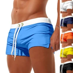 Men's Swim Trunks Swim Shorts Quick Dry Lycra Board Shorts Bottoms Drawstring Zipper Pocket Swimming Surfing Beach Water Sports Patchwork Autumn / Fall Spring Summer / Stretchy
