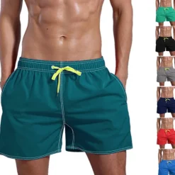 Men's Swim Trunks Swim Shorts Quick Dry Board Shorts Bottoms Mesh Lining with Pockets Drawstring Swimming Surfing Beach Water Sports Solid Colored Summer / Stretchy