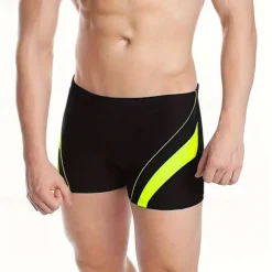 Men's Swim Trunks Swim Shorts Spandex Swimwear Bottoms Swimming Surfing Beach Water Sports Patchwork Summer Spring