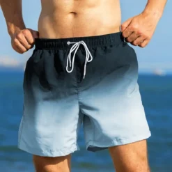 Men's Swim Trunks Swim Shorts Board Shorts Bathing Suit Drawstring with Pockets Swimming Surfing Beach Water Sports Gradient Summer Spring