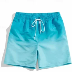 Men's Swim Trunks Swim Shorts Board Shorts Bathing Suit Drawstring with Pockets Swimming Surfing Beach Water Sports Gradient Summer Spring