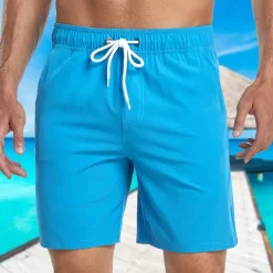 Men's Swim Trunks Swim Shorts Board Shorts Pocket Drawstring Elastic Waistband With Compression Liner Shorts Outdoor Beach Swimming Pool Quick Dry Lightweight Soft Swimming Beach Tailored Fit