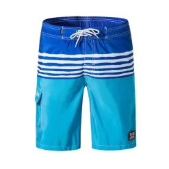 Men's Swim Trunks Swim Shorts Quick Dry Lightweight Board Shorts Bathing Suit with Pockets Mesh Lining Drawstring Swimming Surfing Water Sports Stripes