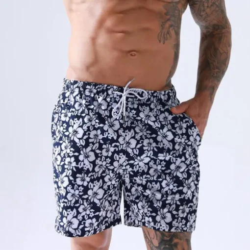 Men's Swim Trunks Swim Shorts Quick Dry Lightweight Board Shorts Bathing Suit with Pockets Mesh Lining Drawstring Swimming Surfing Beach Water Sports Printed Summer