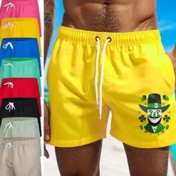 Men's Swim Trunks Swim Shorts Board Shorts Bathing Suit Drawstring Mesh Lining with Pockets Swimming Surfing Beach Water Sports Printed Summer Spring