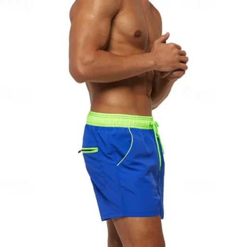 Men's Swim Trunks Swim Shorts Board Shorts Bottoms Drawstring with Pockets Swimming Surfing Beach Water Sports Patchwork Solid Colored Summer Spring