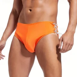 Men's Swim Trunks Swim Shorts Swimwear Bottoms Drawstring Swimming Surfing Beach Water Sports Solid Colored Summer Spring