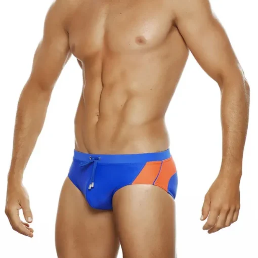 Men's Swimwear Swim Briefs Color Block Antibacterial Leak Proof Beach Swimming Pool Fashion Simple Lake blue Black Micro-elastic