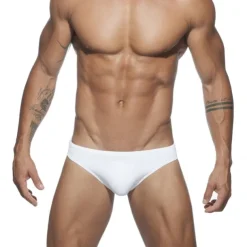 Men's Swimwear Swim Briefs Swim Thong Plain Breathable Soft Daily Wear Weekend Stylish Simple Black White