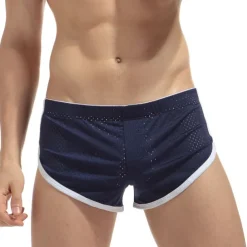 Men's Swimwear Swim Shorts Swim Briefs Mesh Shorts Plain Comfort Breathable Running Swimming Pool Sports Black White