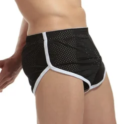 Men's Swimwear Swim Shorts Swim Briefs Mesh Shorts Plain Comfort Breathable Running Swimming Pool Sports Black White