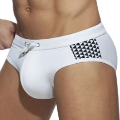 Men's Swimwear Swim Shorts Shorts Swim Briefs Print Geometry Comfort Breathable Outdoor Daily Going out Sports Hawaiian Black White