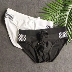 Men's Swimwear Swim Shorts Shorts Swim Briefs Print Geometry Comfort Breathable Outdoor Daily Going out Sports Hawaiian Black White