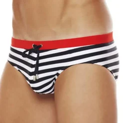 Men's Swimwear Swim Shorts Shorts Swim Briefs Print Stripe Comfort Breathable Outdoor Daily Going out Sports Hawaiian Black Red