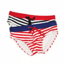 Men's Swimwear Swim Shorts Shorts Swim Briefs Print Stripe Comfort Breathable Outdoor Daily Going out Sports Hawaiian Black Red