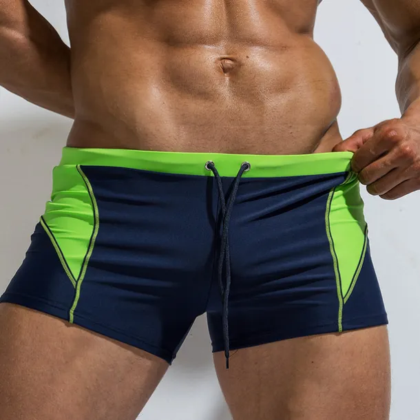 Men's Swimwear Swim Shorts Swim Trunks Lace up Drawstring Color Block Quick Dry Holiday Swimming Pool Sporty Basic Light Blue Red