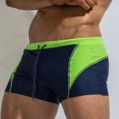 Men's Swimwear Swim Shorts Swim Trunks Lace up Drawstring Color Block Quick Dry Holiday Swimming Pool Sporty Basic Light Blue Red