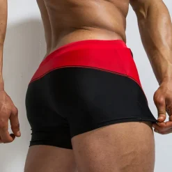 Men's Swimwear Swim Shorts Swim Trunks Lace up Drawstring Color Block Quick Dry Holiday Swimming Pool Sporty Basic Light Blue Red