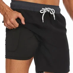 Men's Swimwear Swim Shorts Swim Trunks Plain Comfort Breathable Outdoor Daily Going out Fashion Casual Azure Black