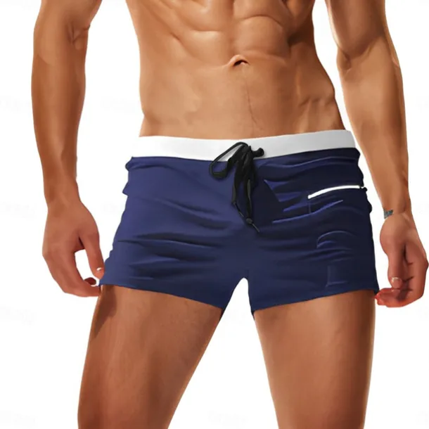 Men's Swimwear Swim Trunks Board Shorts Swim Shorts Swimsuit Solid Colored Black Blue Royal Blue Orange Red Bathing Suits Sporty