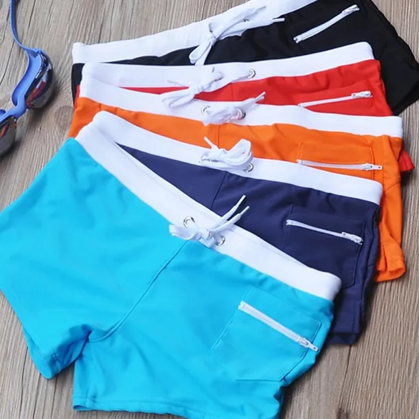 Men's Swimwear Swim Trunks Board Shorts Swim Shorts Swimsuit Solid Colored Black Blue Royal Blue Orange Red Bathing Suits Sporty