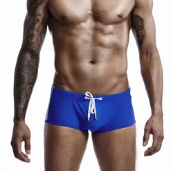 Men's Swimwear Swim Trunks Swim Briefs Drawstring Elastic Waist Plain Breathable Soft Outdoor Casual Daily Hawaiian Stylish White Red Micro-elastic