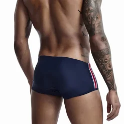 Men's Swimwear Swim Trunks Swim Briefs Drawstring Elastic Waist Plain Breathable Soft Outdoor Casual Daily Hawaiian Stylish White Red Micro-elastic