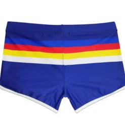 Men's Swimwear Swim Trunks Swim Briefs Print Stripe Antibacterial Leak Proof Beach Swimming Pool Fashion Simple Blue Orange Micro-elastic