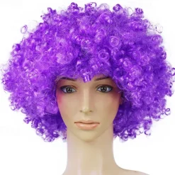 Men's Synthetic Afro Wig with Bangs Short Rainbow Colors Dark Gold Orange Black White Synthetic Hair for Carnival