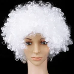 Men's Synthetic Afro Wig with Bangs Short Rainbow Colors Dark Gold Orange Black White Synthetic Hair for Carnival