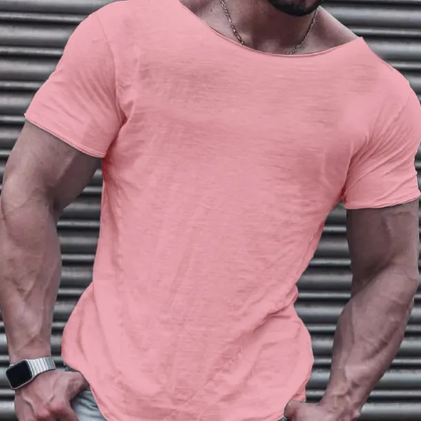 Men's T Shirt Casual Style Short Sleeve Crew Neck Summer Plain Fashion Designer Casual Classic Street Sports Holiday Black White Pink Top Tee for Men