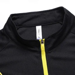 Men's T shirt Hiking Tee shirt Long Sleeve Quarter Zip Tee Tshirt Muscle T-Shirt Bodybuilding Stretch Tee Outdoor Quick Dry Workout Soft Sweat wicking Polyester Patchwork Black White Blue Gym