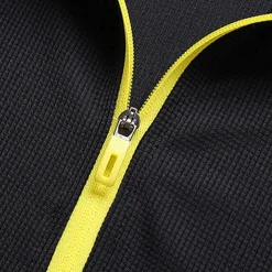 Men's T shirt Hiking Tee shirt Long Sleeve Quarter Zip Tee Tshirt Muscle T-Shirt Bodybuilding Stretch Tee Outdoor Quick Dry Workout Soft Sweat wicking Polyester Patchwork Black White Blue Gym