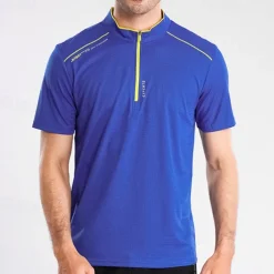 Men's T shirt Hiking Tee shirt Short Sleeve Quarter Zip Tee Tshirt Muscle T-Shirt Short Sleeve Shirt Outdoor Quick Dry Workout Soft Sweat wicking Polyester Red Royal Blue Blue Gym Climbing Camping