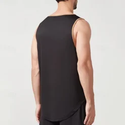 Men's T shirt Hiking Vest Sleeveless Crew Neck Tank Top Sleeveless Shirt Vest Top Outdoor Quick Dry Soft Sweat wicking Polyester Black Orange Green Climbing Camping / Hiking / Caving Traveling